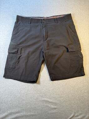 Wear First Men's Lightweight Ripstop Stretch Cargo Shorts Black